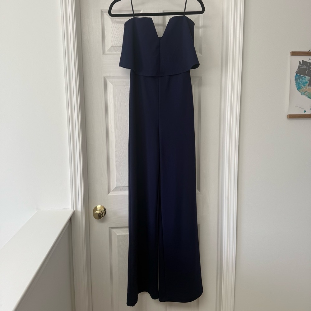 Lulu's Midnight Blue Strapless Gown